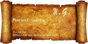 Marosi Gyula névjegykártya